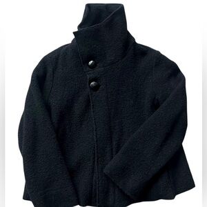 EILEEN FISHER Wool Blend Cropped Jacket Black Size S